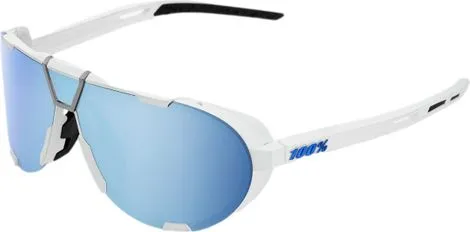 100% GAFAS DE SOL 100% WESTCRAFT SOFT TACT BLANCO  LENTES AZULES ESPEJADAS