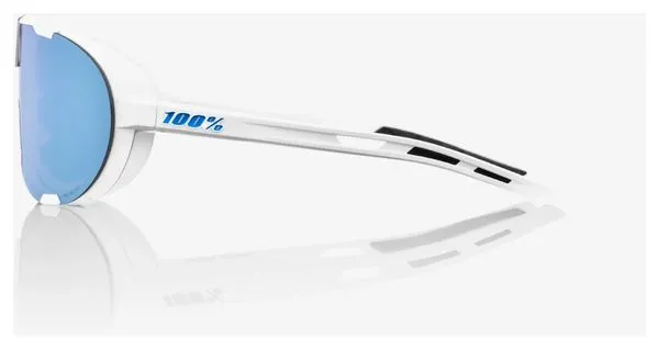 100% GAFAS DE SOL 100% WESTCRAFT SOFT TACT BLANCO  LENTES AZULES ESPEJADAS