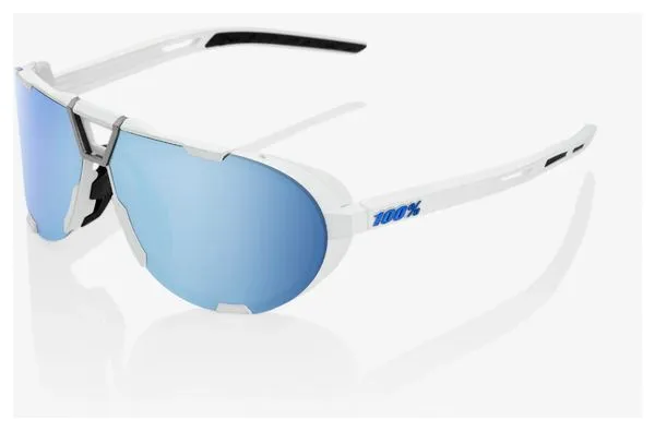 100% GAFAS DE SOL 100% WESTCRAFT SOFT TACT BLANCO  LENTES AZULES ESPEJADAS