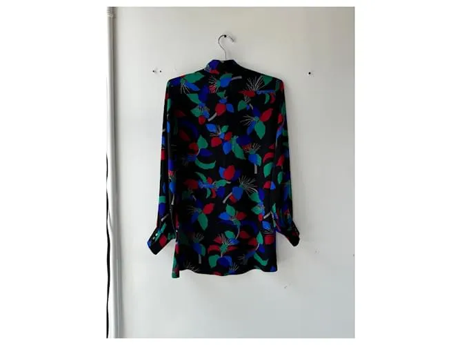 1980blusa Chloé de seda Plata 
