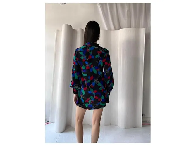 1980blusa Chloé de seda Plata 