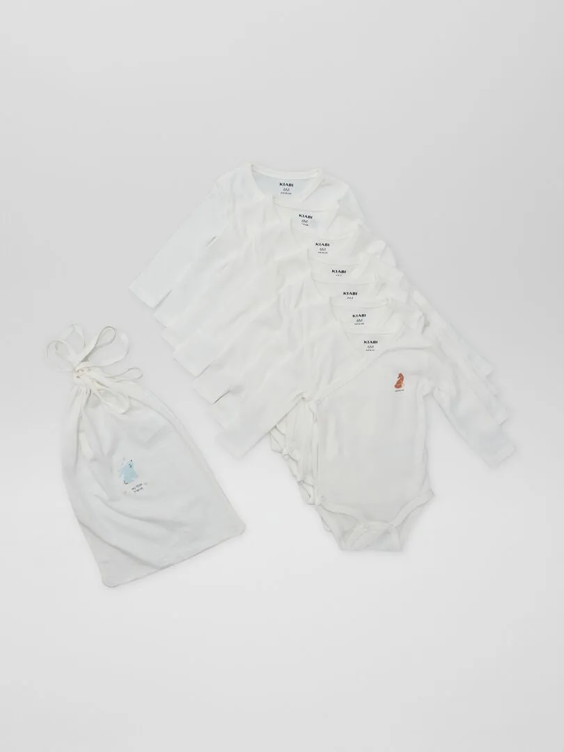 7 BODIES CON FORMA CRUZADA + BOLSA DE ALMACENAMIENTO  BLANCO