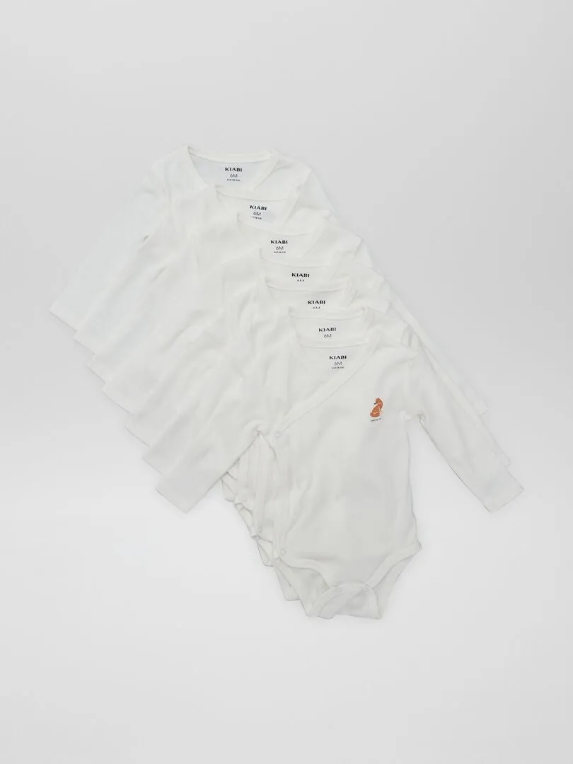 7 BODIES CON FORMA CRUZADA + BOLSA DE ALMACENAMIENTO  BLANCO