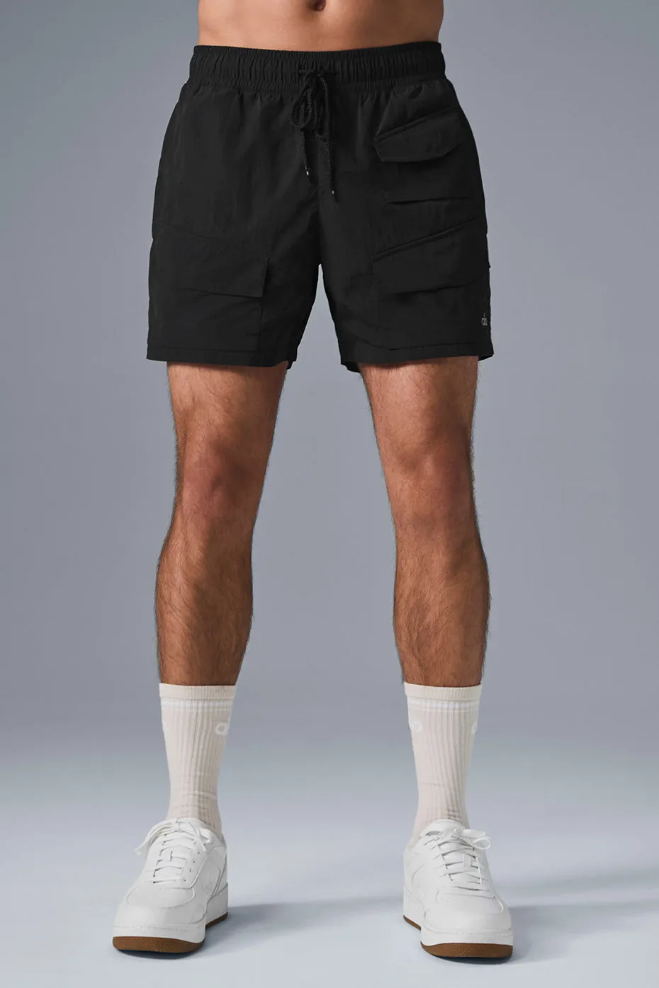 7 CRINKLE NYLON EXCURSION CARGO SHORT  BLACK