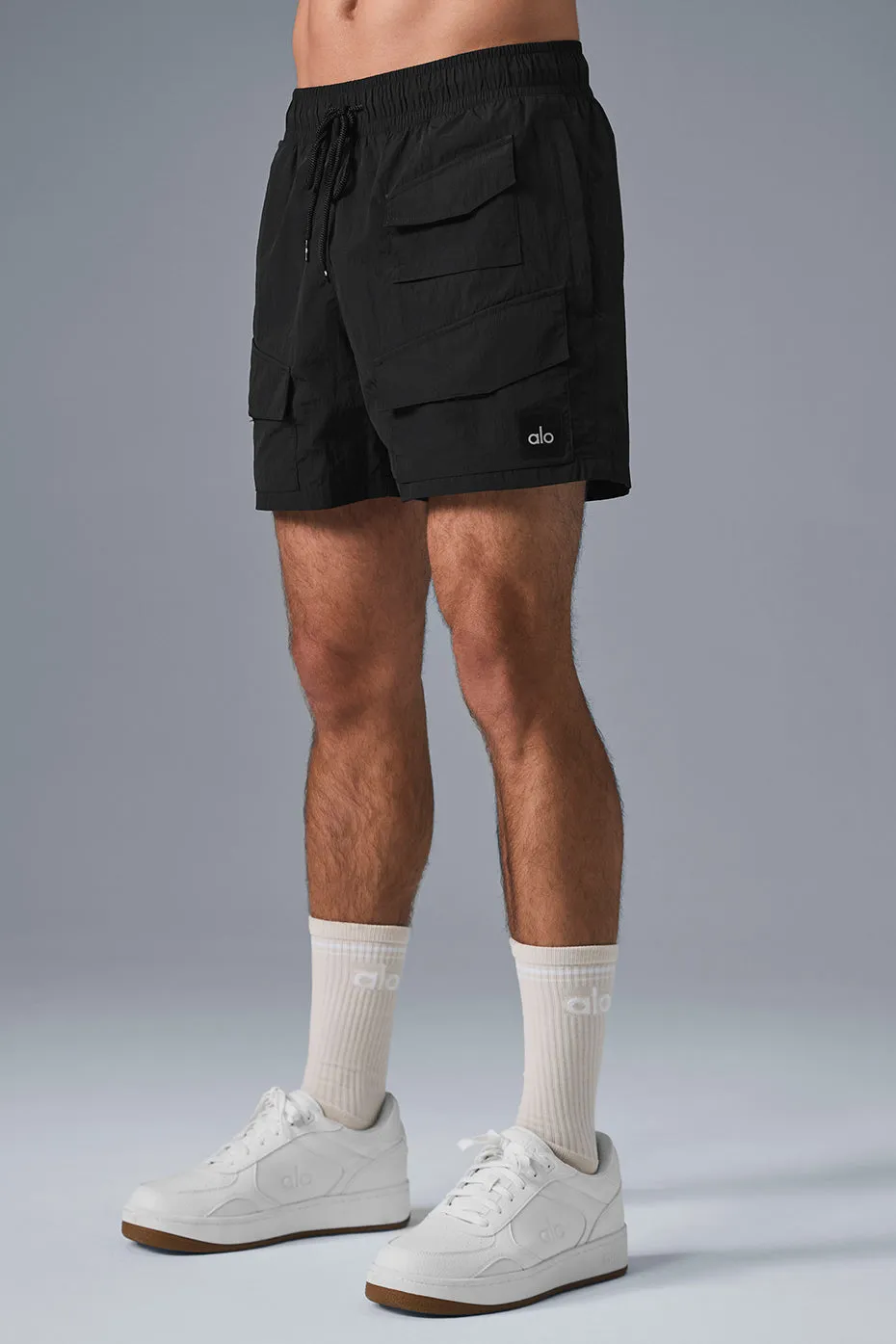 7 CRINKLE NYLON EXCURSION CARGO SHORT  BLACK