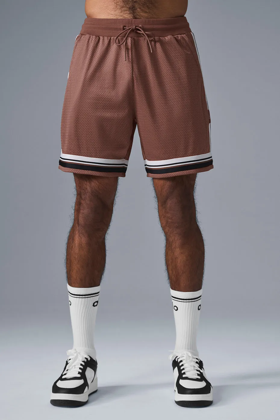 7 KEY MESH BASKETBALL SHORT  CHESTNUT