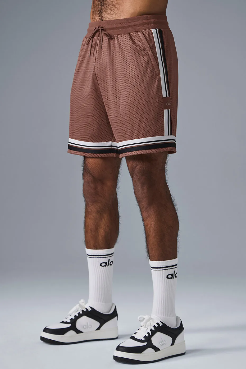7 KEY MESH BASKETBALL SHORT  CHESTNUT