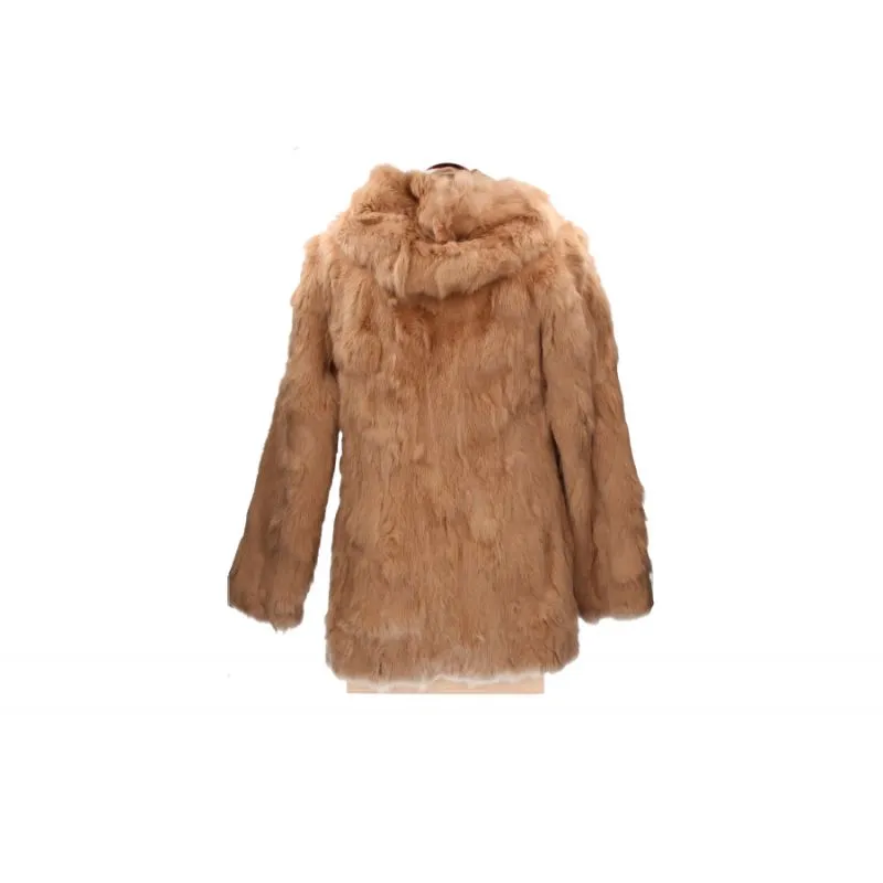 Abrigo capucha camel