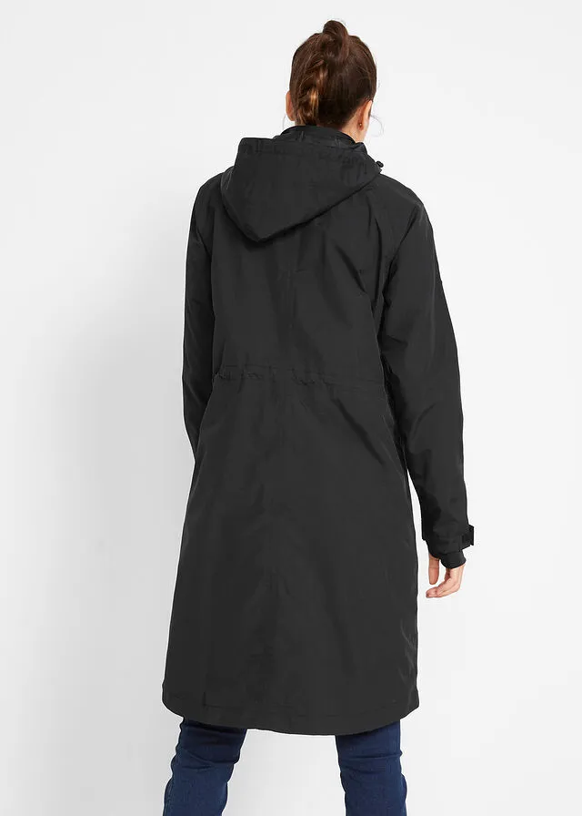 Abrigo de lluvia, impermeable Negro