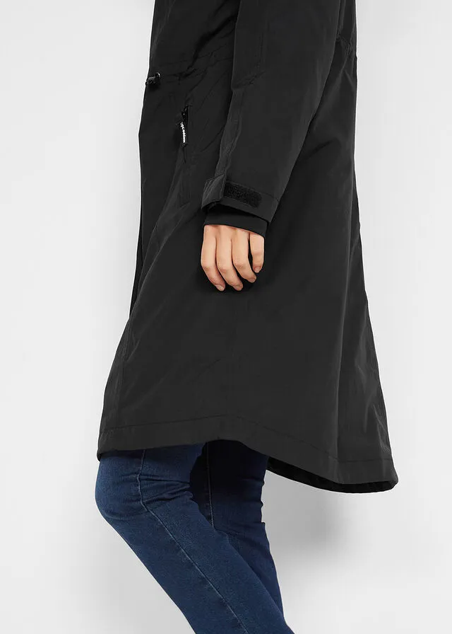 Abrigo de lluvia, impermeable Negro