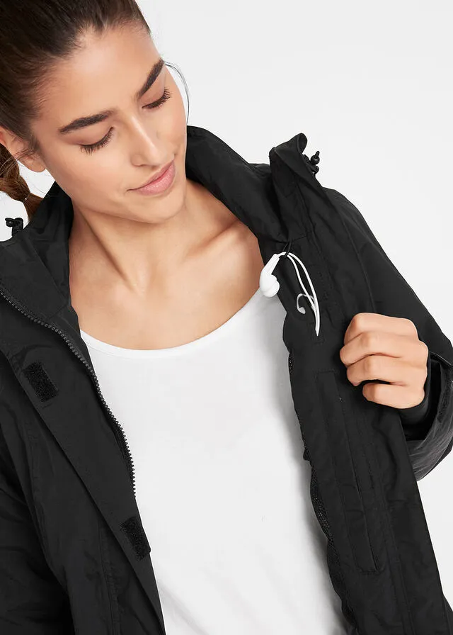 Abrigo de lluvia, impermeable Negro
