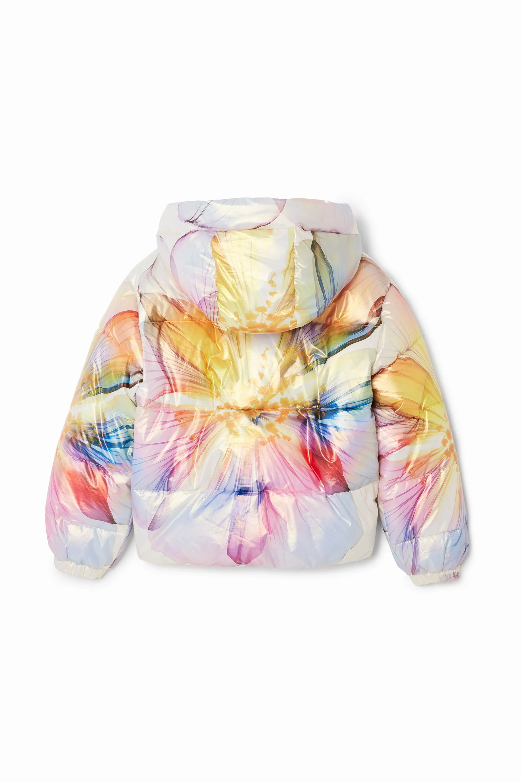 Abrigo floral metalizado