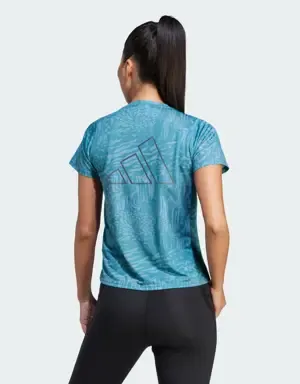 Adidas Camiseta Run Icons Logo Allover Print Running 3 bandas