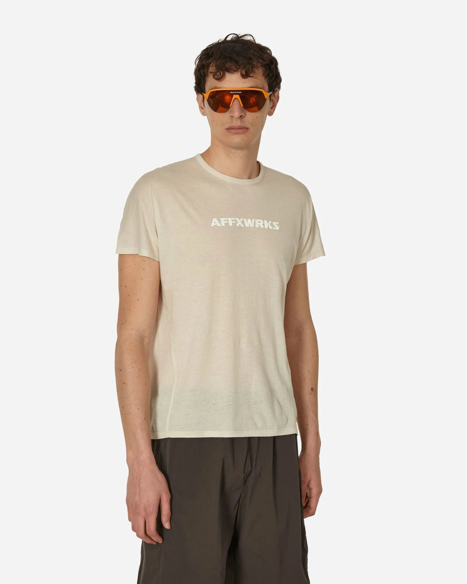 AFFXWRKS SHOULDERLESS TSHIRT DUST WHITE