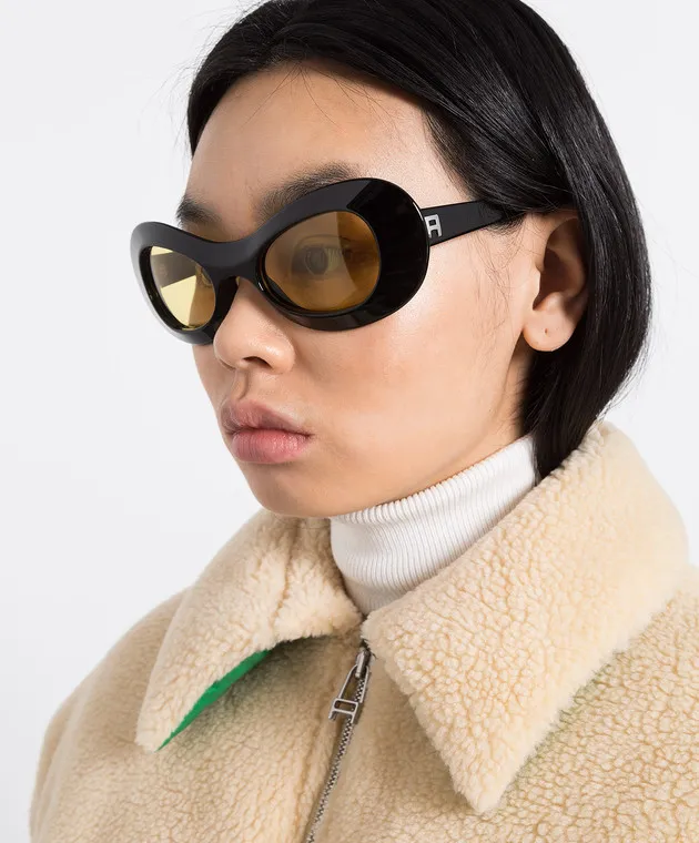 AMBUSH Black Jordee sunglasses with textured logo
