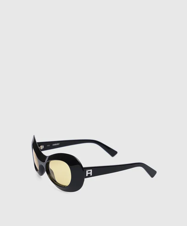AMBUSH Black Jordee sunglasses with textured logo