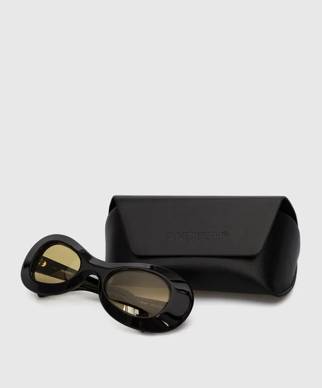 AMBUSH Black Jordee sunglasses with textured logo