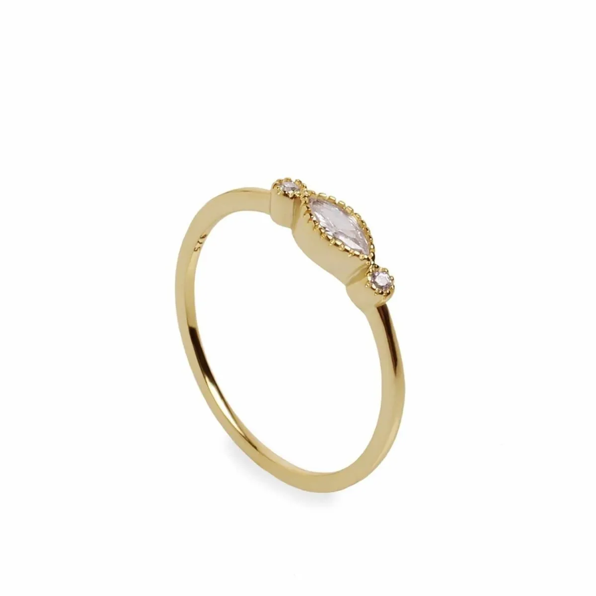 Anillos finos de plata dorado diseo minimalista