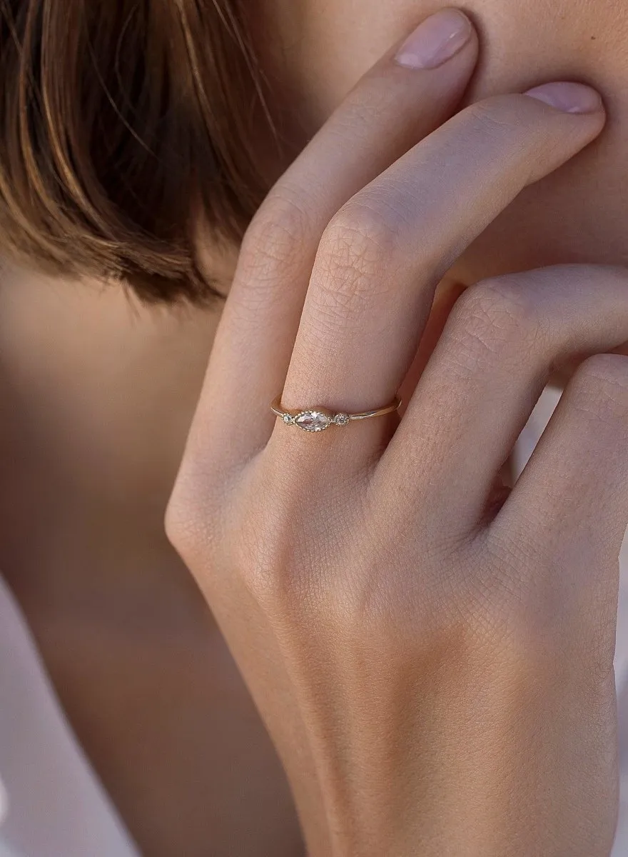 Anillos finos de plata dorado diseo minimalista