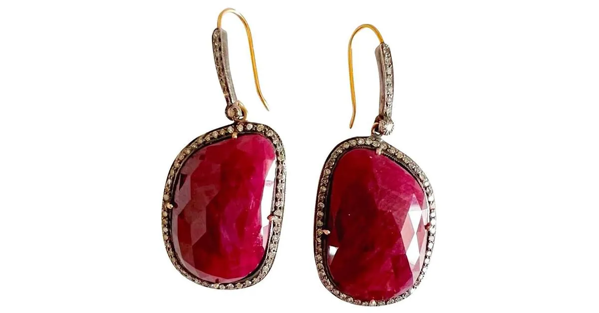 Autre Marque Aretes Roja Dorado 