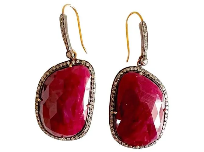 Autre Marque Aretes Roja Dorado 