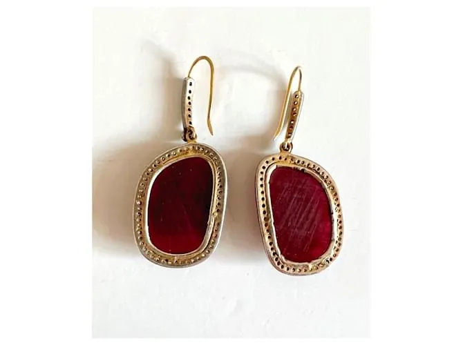 Autre Marque Aretes Roja Dorado 