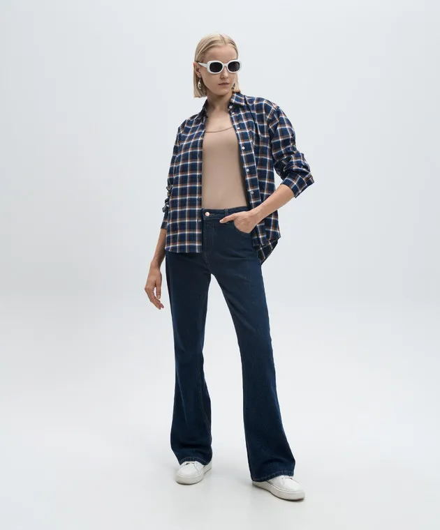 Babe Pay Pls Blue checked shirt