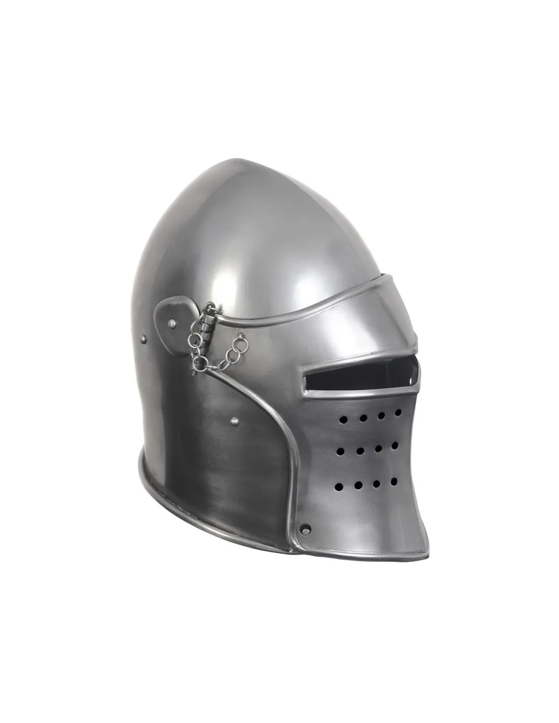 Bacinete de guerrero medieval, con visera