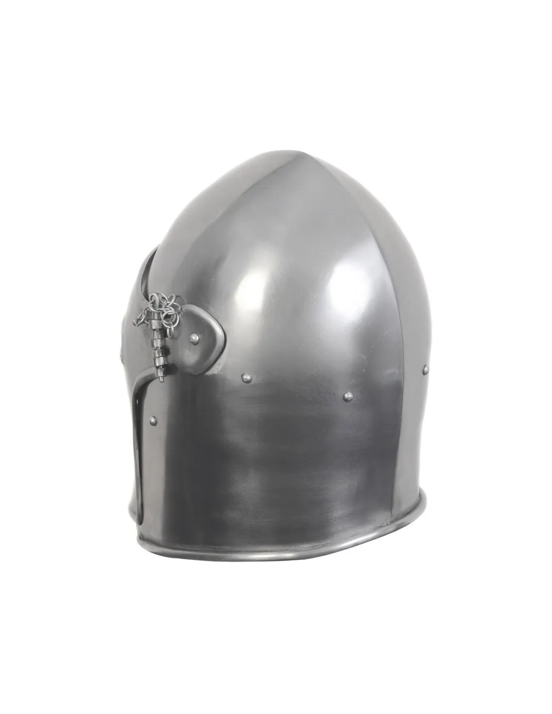Bacinete de guerrero medieval, con visera