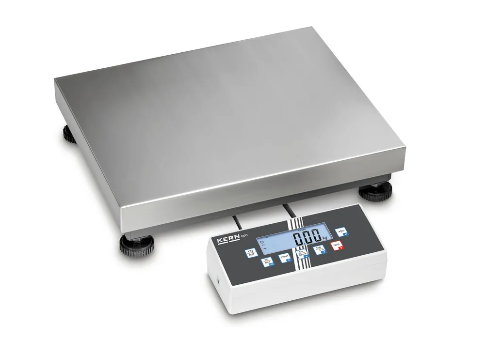 Balanza plat. dos campos KERN EOC, IP 65, hasta 6 kg, platillo pesaje 300 x 300 mm