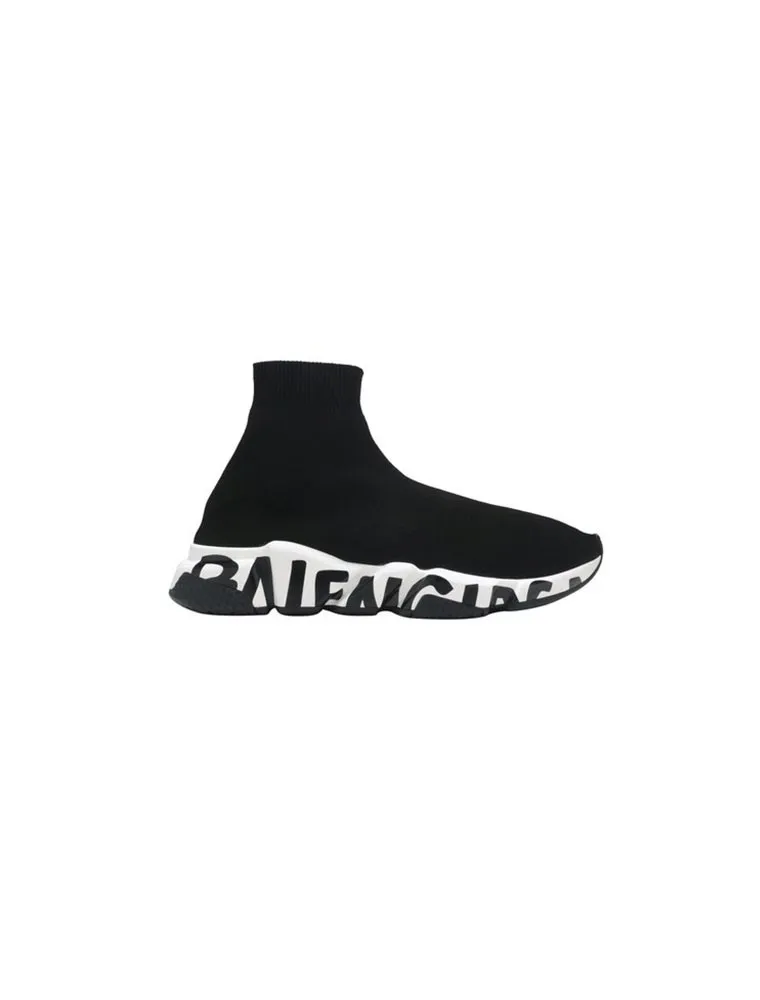 BALENCIAGA SPEED TRAINER  GRAFFITI BLACK WHITE