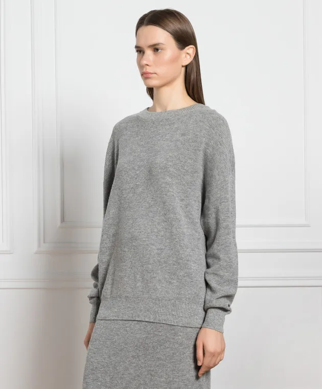 Ballantyne Gray wool and cashmere sweater