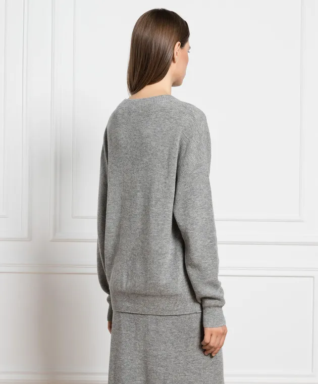 Ballantyne Gray wool and cashmere sweater