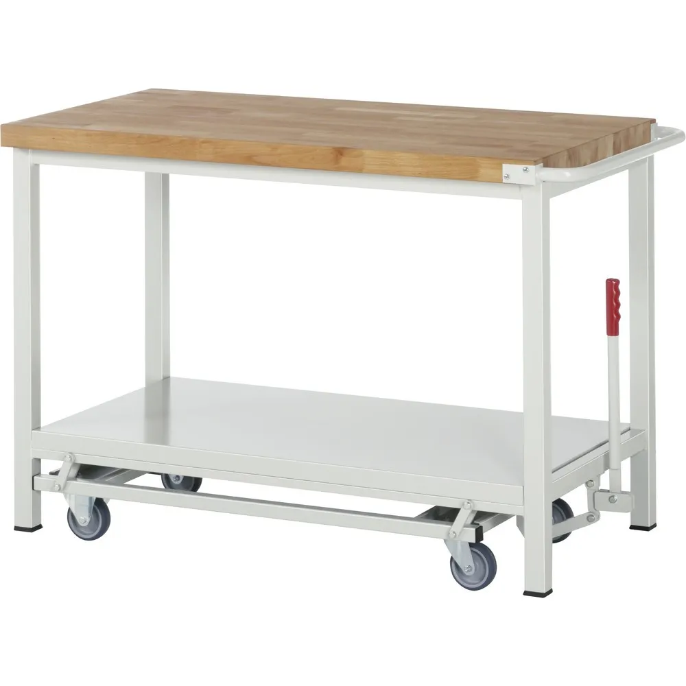 Banco de trabajo RAU serie 8000 con bastidor con ruedas abatible, 1 contenedor, HxAxF 880 x 750 x 700 mm, 4 cajones extraíbles a