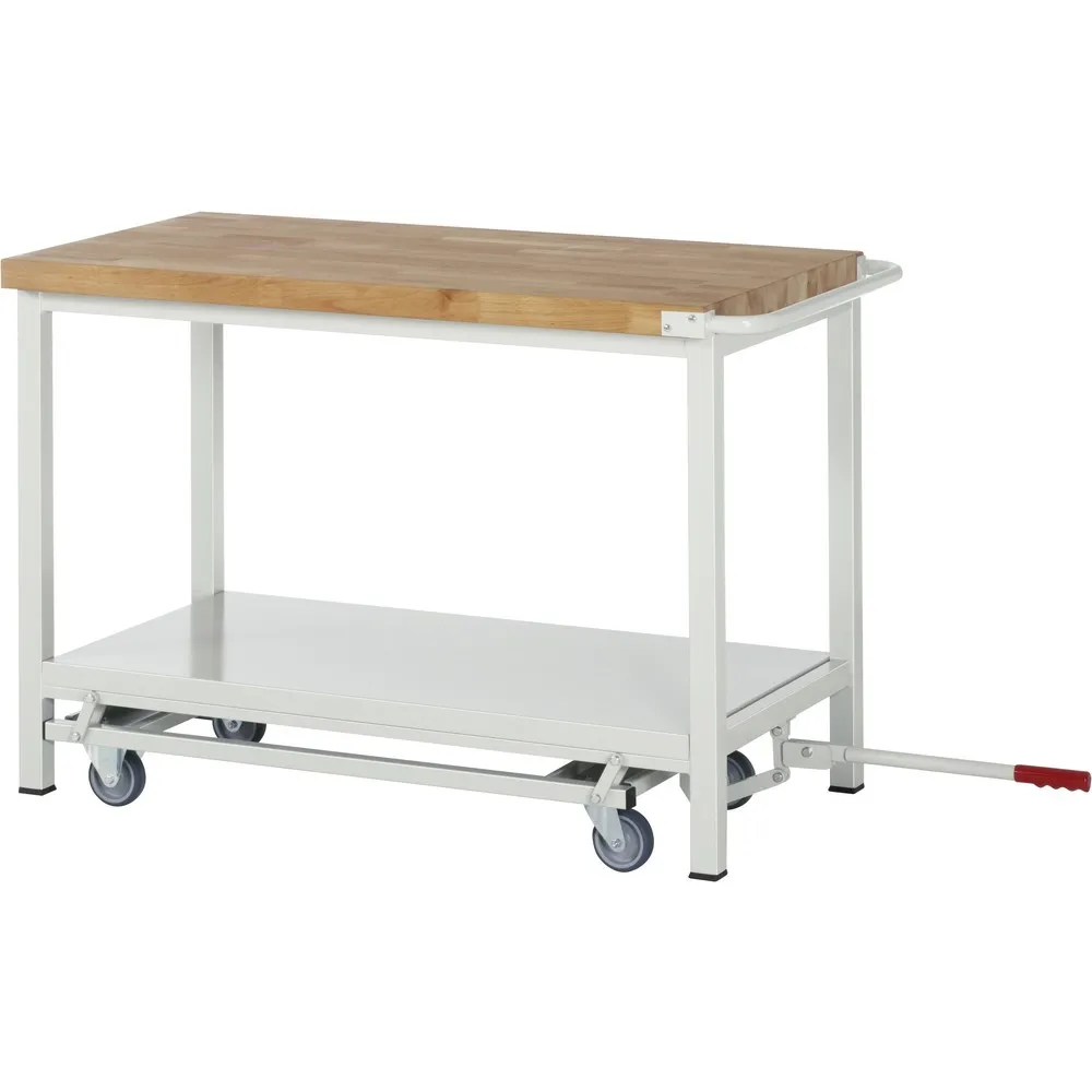 Banco de trabajo RAU serie 8000 con bastidor con ruedas abatible, 1 contenedor, HxAxF 880 x 750 x 700 mm, 4 cajones extraíbles a