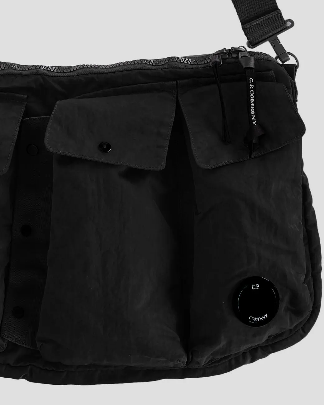 BANDOLERA BOLSILLOS LENS NEGRA