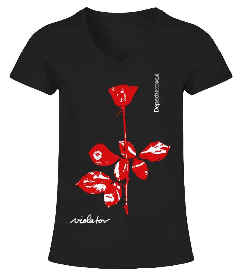 BBRB038BK. DEPECHE MODE  VIOLATOR (2) CAMISETA CUELLO PICO MUJER
