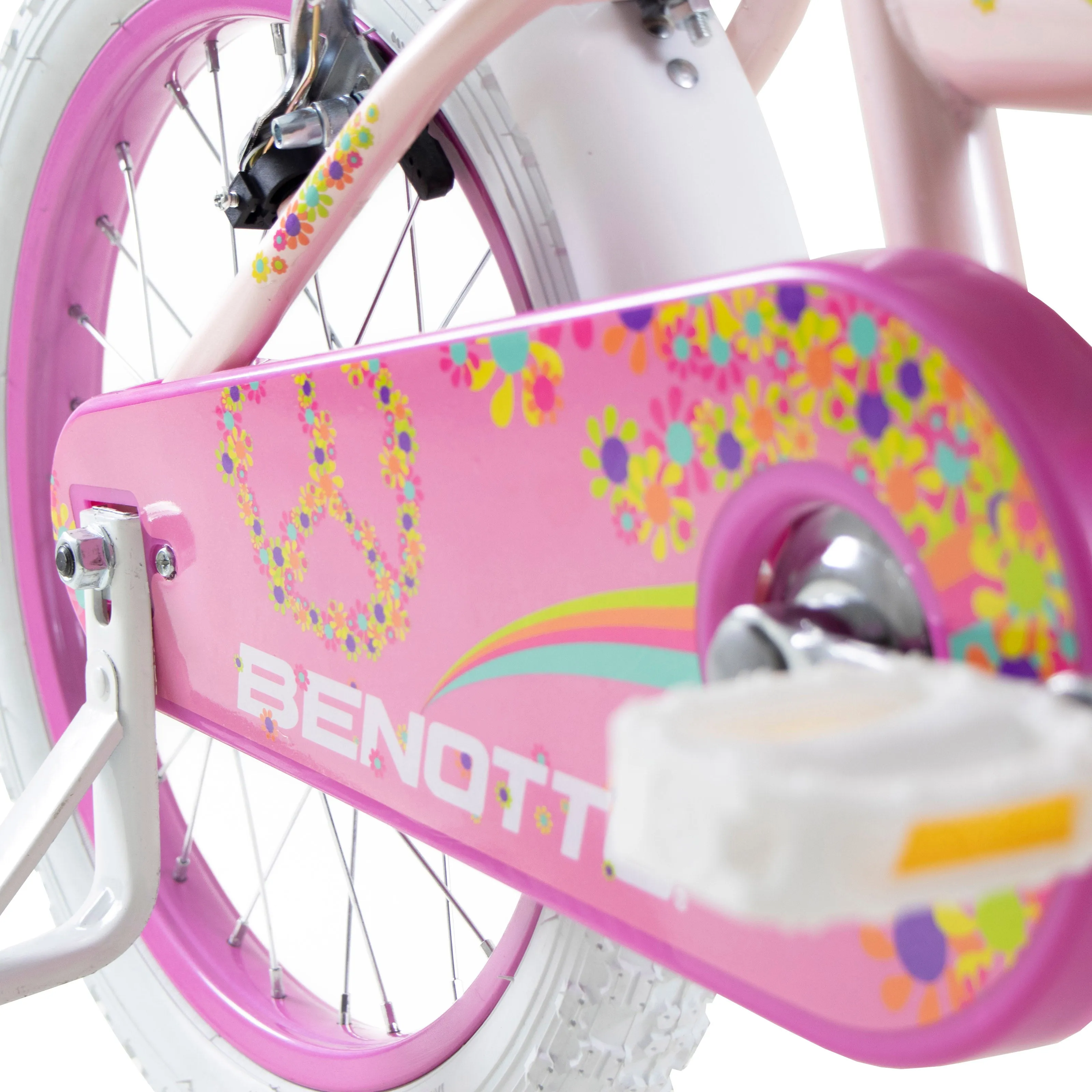 Bicicleta BENOTTO Cross FLOWER POWER R16 1V. Nia Frenos 'V' Acero Rosa Pastel/Rosa Aperlado Talla:UN