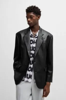 Blazer oversize fit de piel sintética
