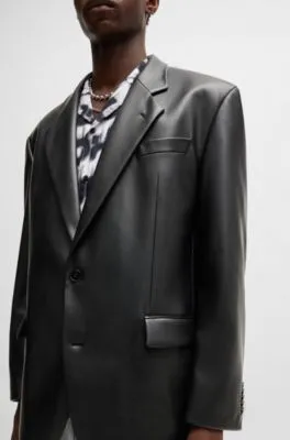 Blazer oversize fit de piel sintética