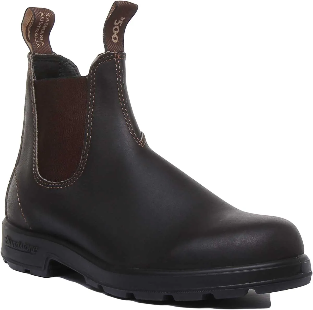 Blundstone 500 Botines de piel con elástico para mujer en marrón oscuro