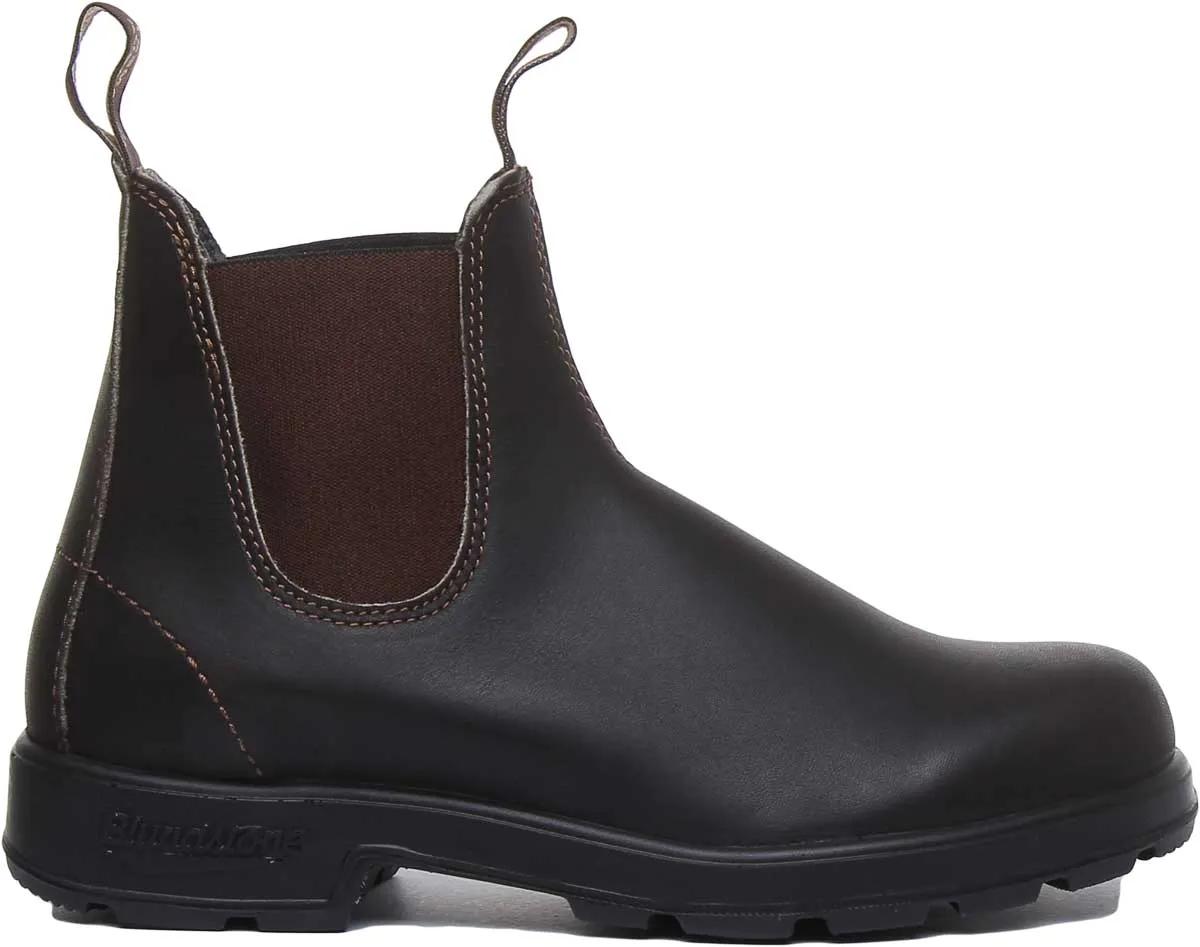 Blundstone 500 Botines de piel con elástico para mujer en marrón oscuro