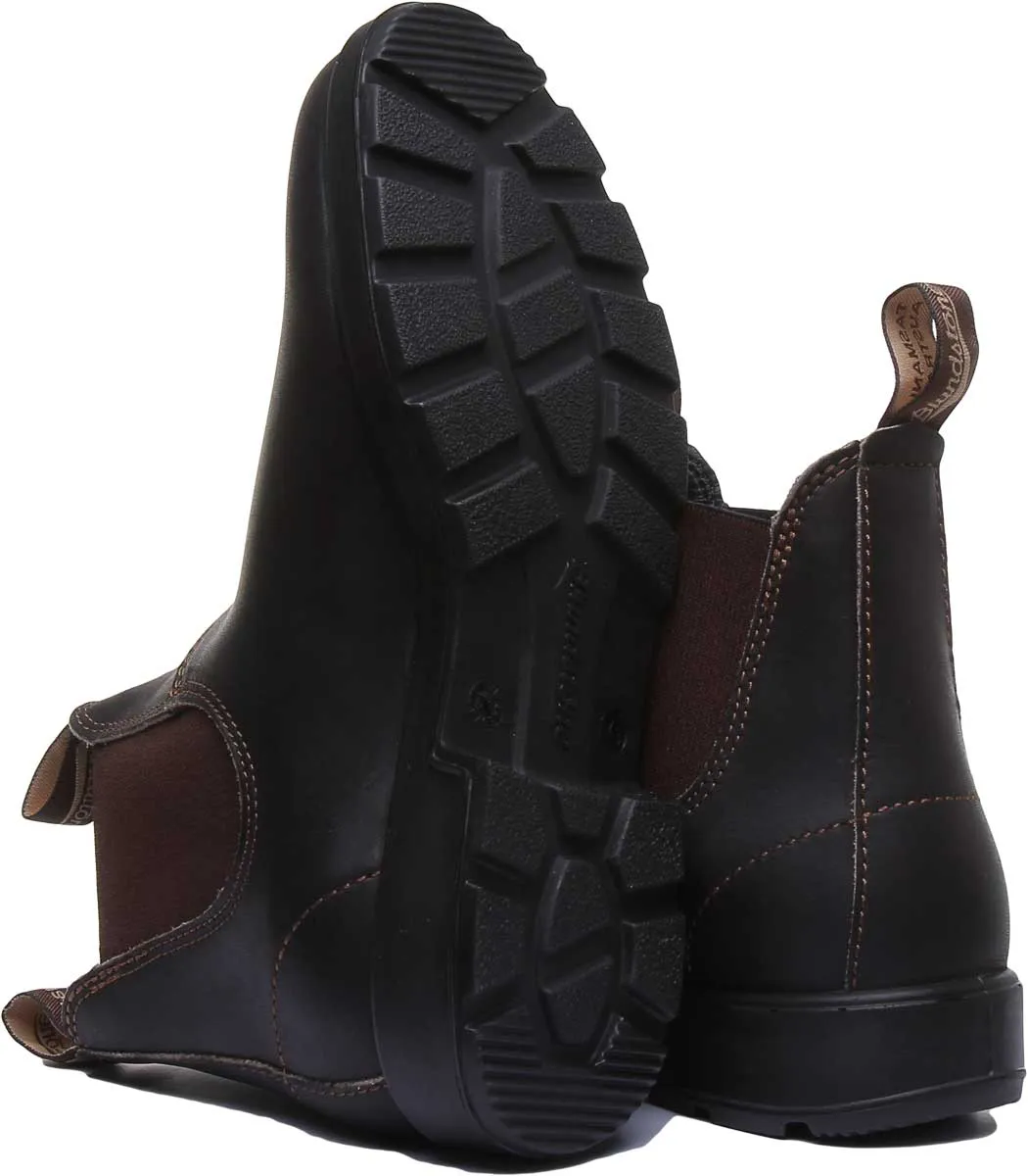 Blundstone 500 Botines de piel con elástico para mujer en marrón oscuro