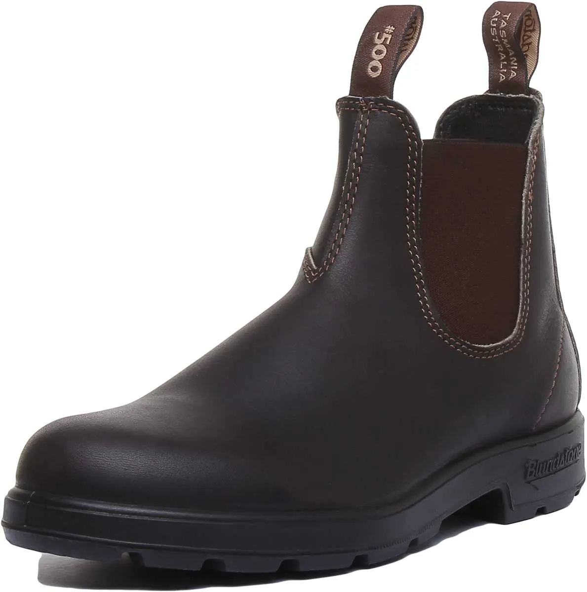 Blundstone 500 Botines de piel con elástico para mujer en marrón oscuro