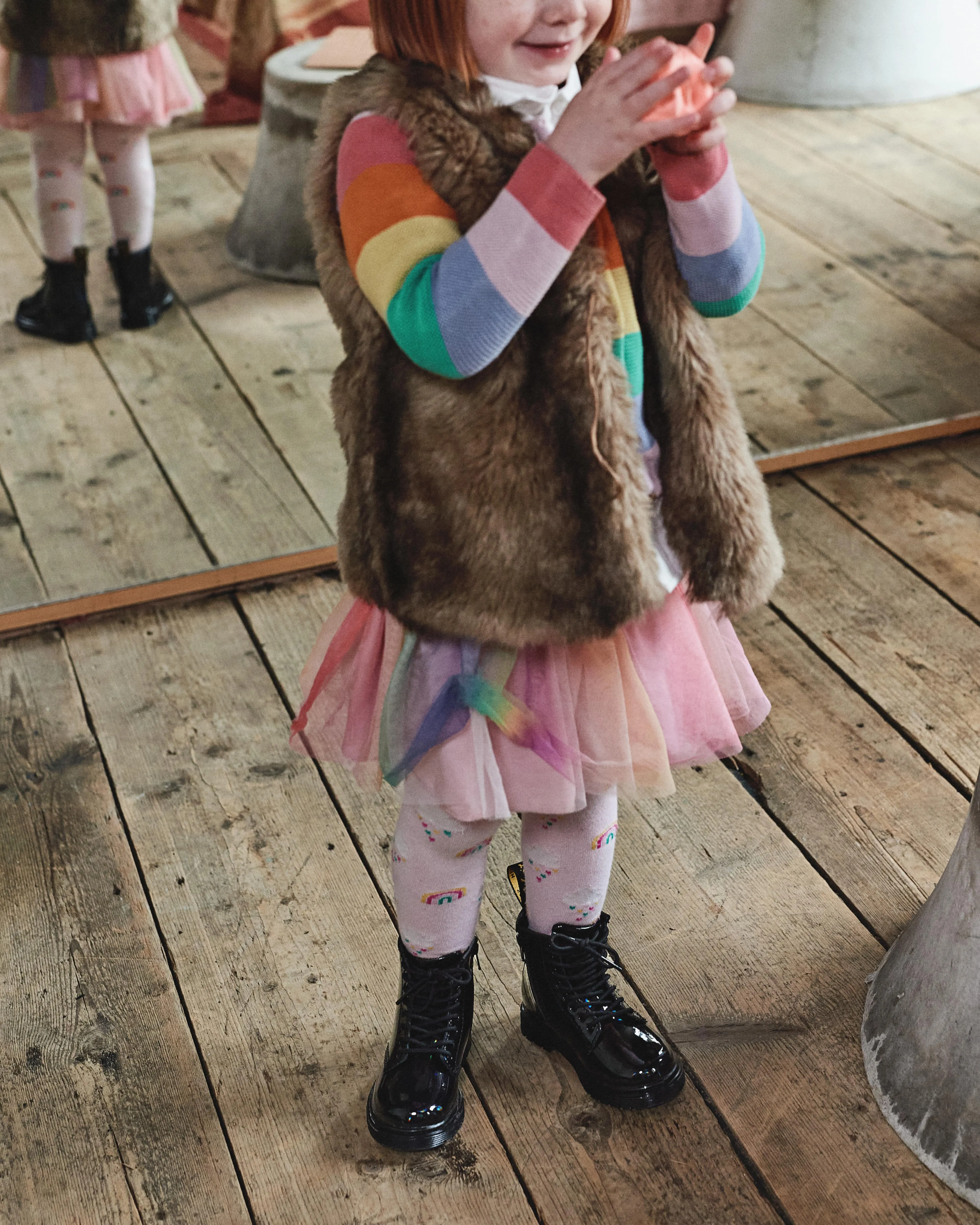 Botas 1460 Rainbow de piel para niños