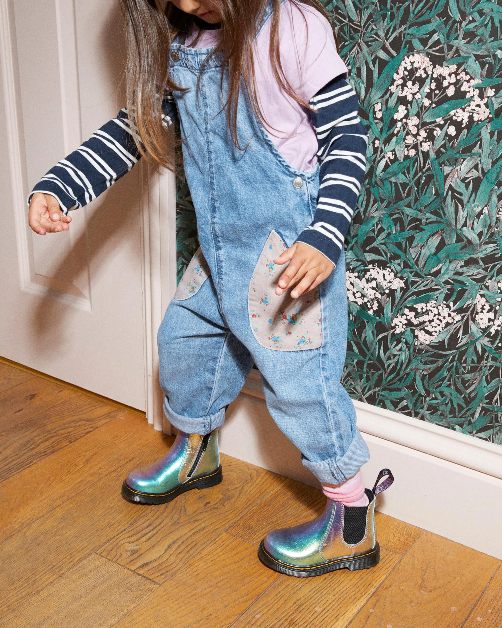 Botas Chelsea 2976 Rainbow Crinkle de piel para niños