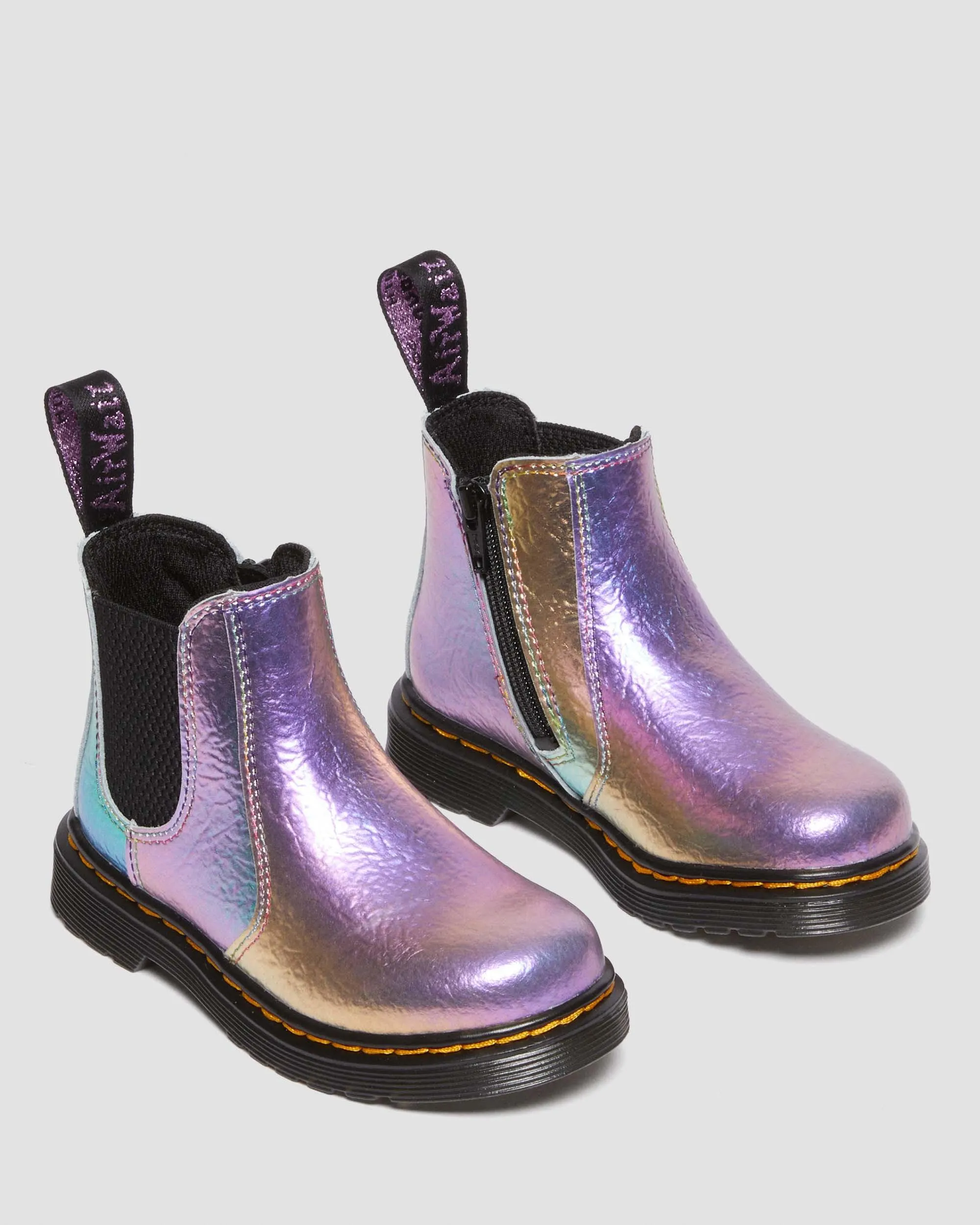 Botas Chelsea 2976 Rainbow Crinkle de piel para niños