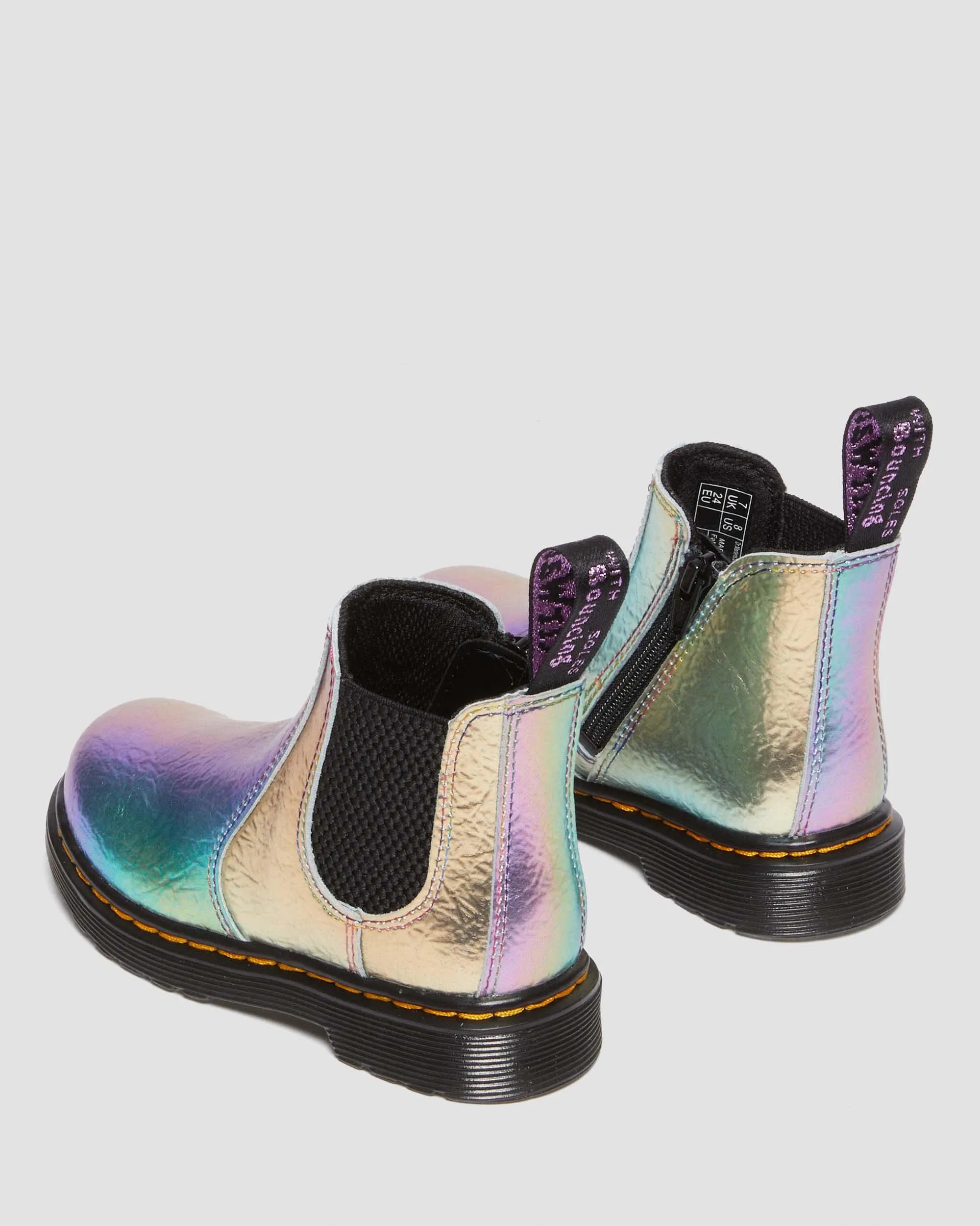 Botas Chelsea 2976 Rainbow Crinkle de piel para niños