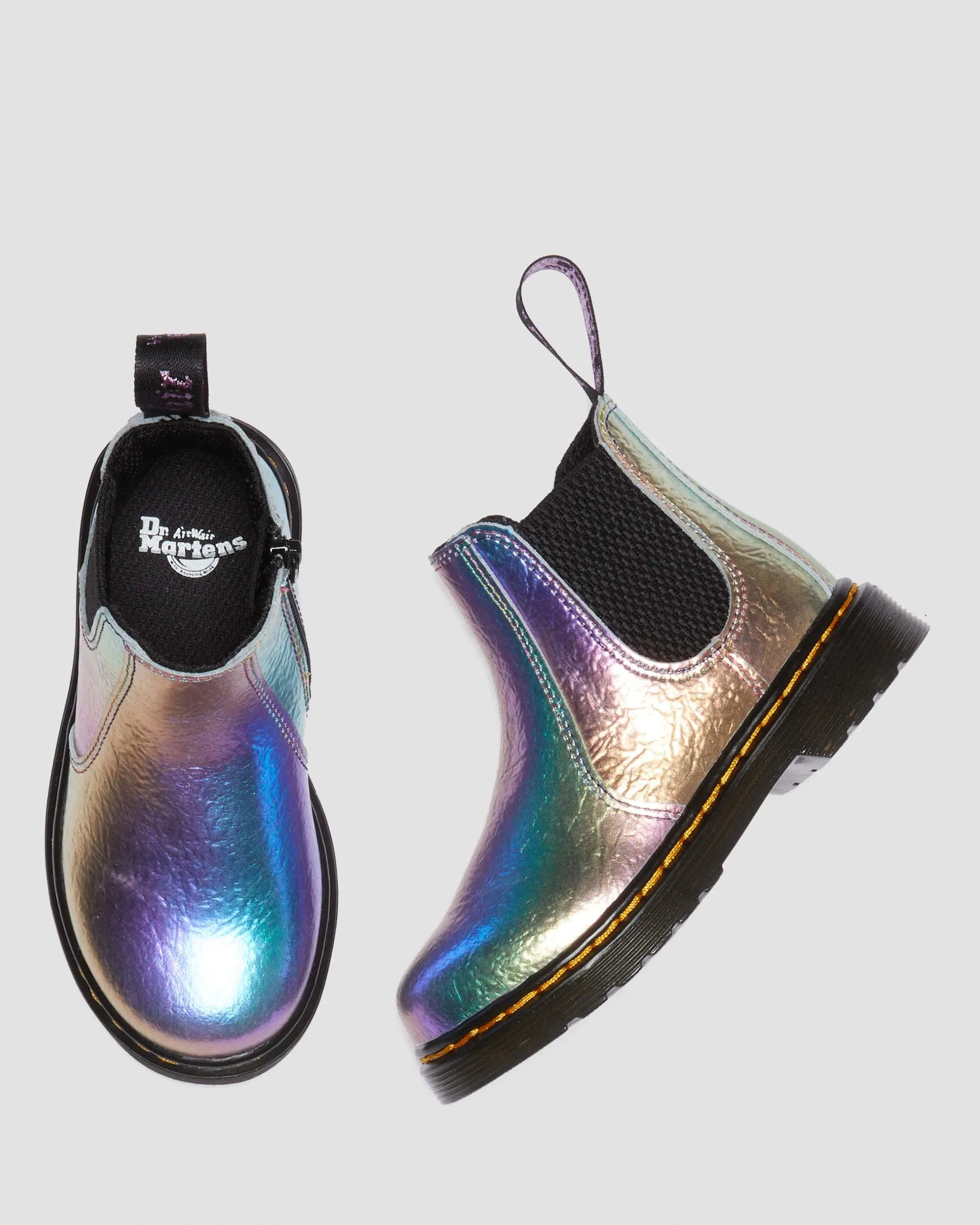 Botas Chelsea 2976 Rainbow Crinkle de piel para niños