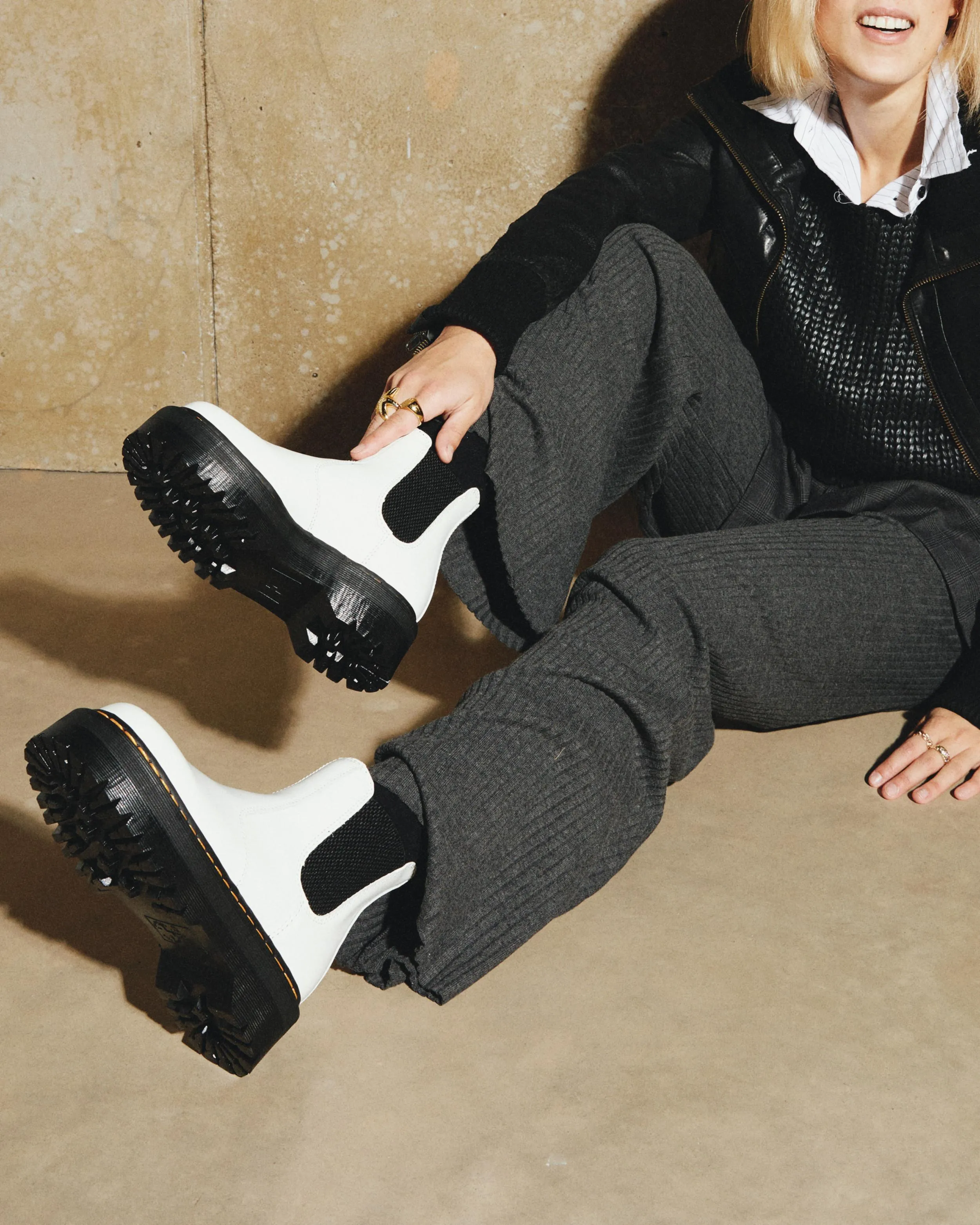 Botas Chelsea con Plataforma 2976 Quad en piel Smooth